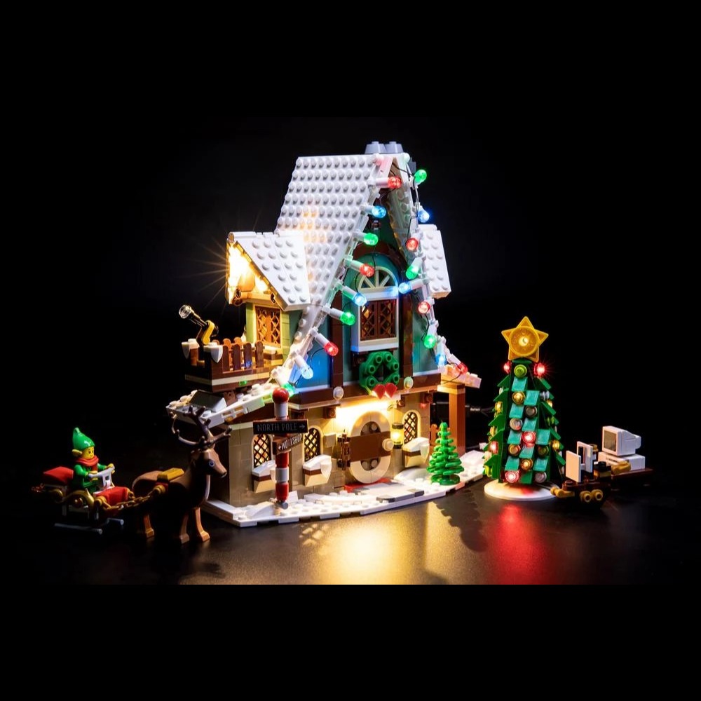Lighting kit for Winter Village Elf Club House 